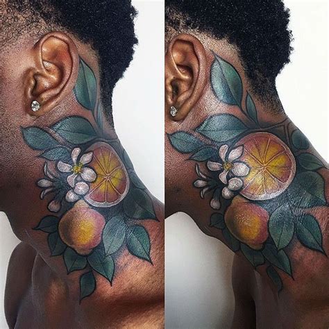 blue tattoo on dark skin